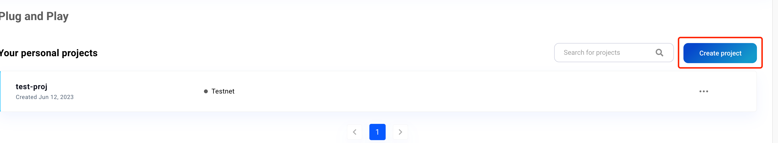 Click Create project